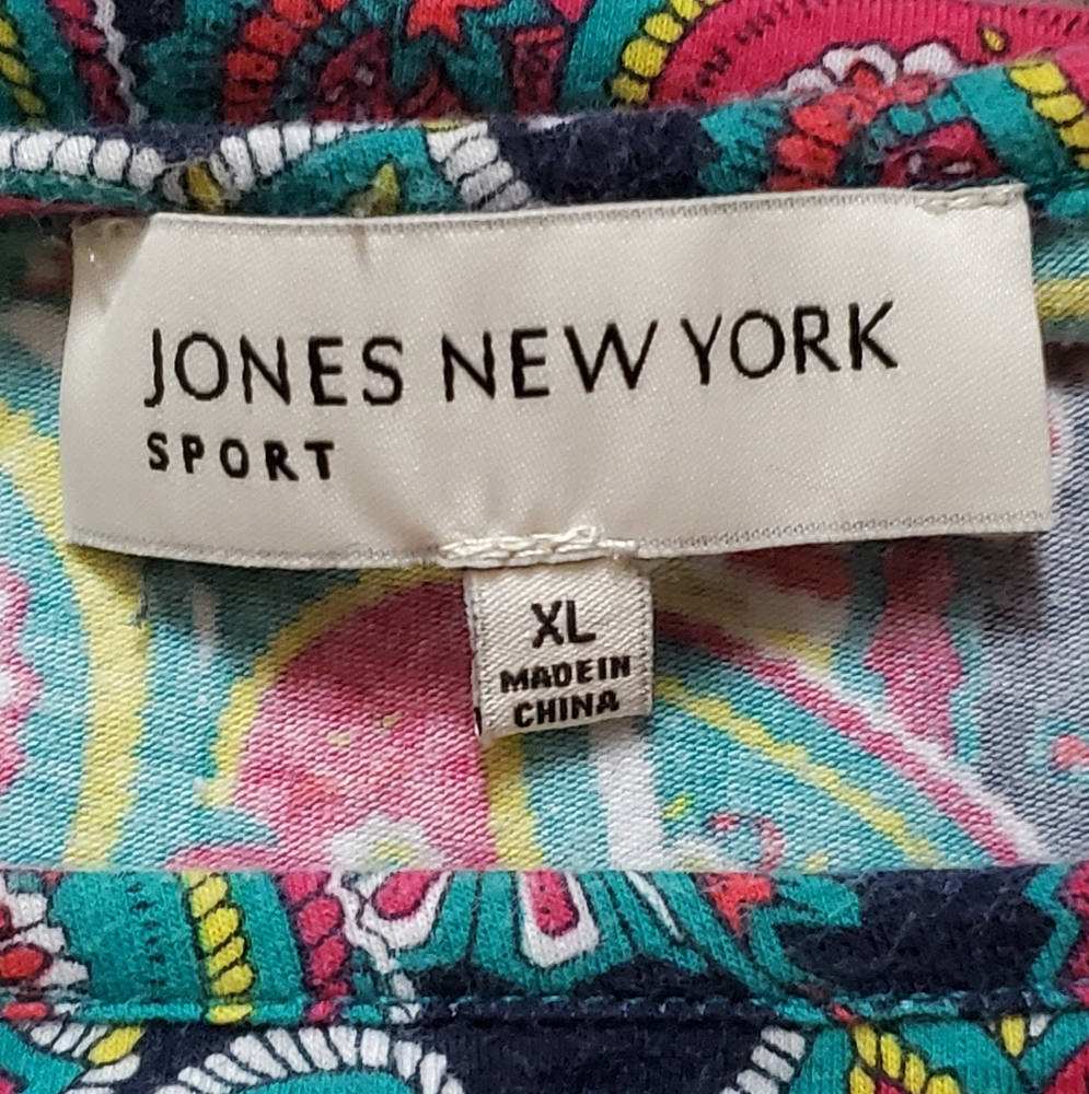 Jones New York Soft Cotton Paisley Top XL - Picture 7 of 10